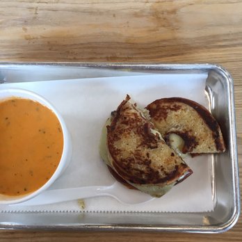 Good Dough - Grilled cheese doughnut!! With delicious tomato soup - Donuts Near Me - Jacksonville, Florida Good Dough - Grilled cheese doughnut!! With delicious tomato soup - Donuts Near Me - Jacksonville, Florida
