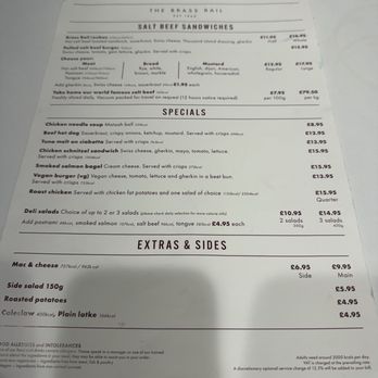 Brass Rail Salt Beef Bar - Sandwiches Near Me - London, XGL