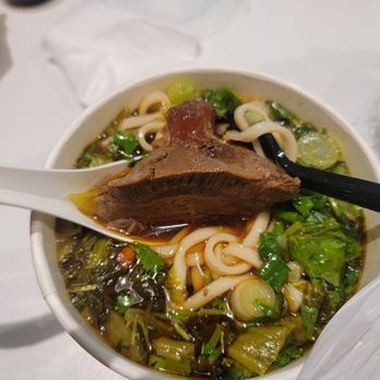 Bafang Dumpling - This is the single piece of beef that was in my soup. I hadn't taken a bite yet. I'm serious. - Taiwanese Near Me - Gardena, California
