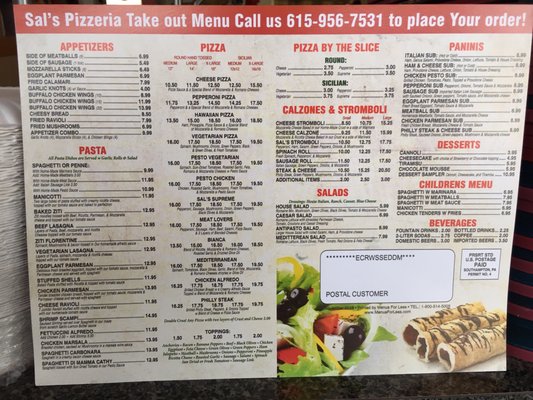 Menu photo 4 Sal's Murfreesboro Murfreesboro, TN Menu photo 4 Sal's Murfreesboro Murfreesboro, TN