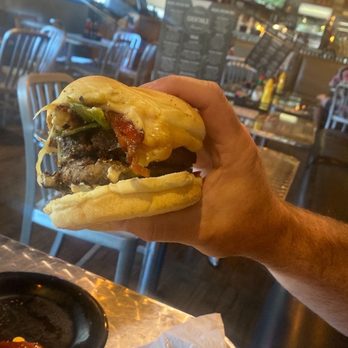 Flatire Burgers - Green Chili Bacon Burger with ghost pepper cheese. 10/10 - Burgers Near Me - Edmond, Oklahoma Flatire Burgers - Green Chili Bacon Burger with ghost pepper cheese. 10/10 - Burgers Near Me - Edmond, Oklahoma