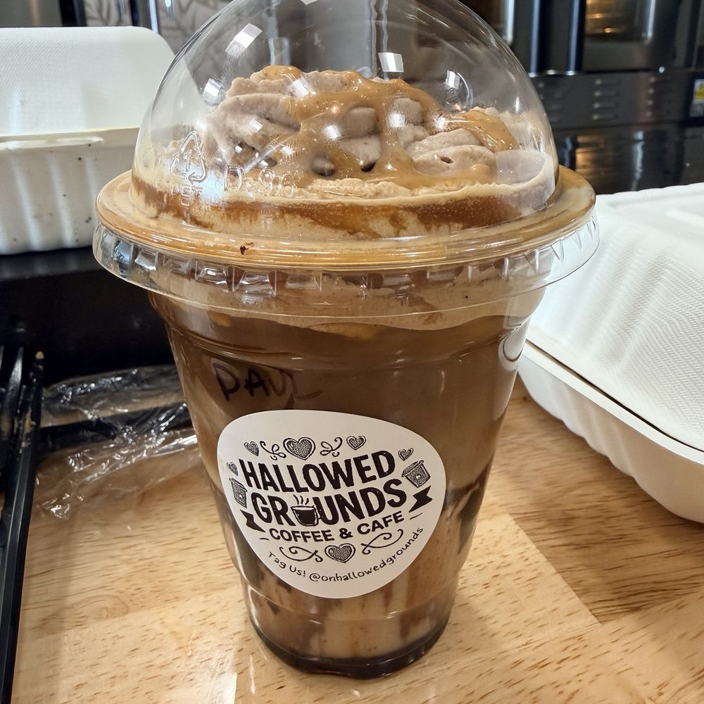 Hallowed Grounds Coffee - Peanut butter banana chocolate macchiato cold. - Coffee & Tea Near Me - Merchantville, New Jersey Hallowed Grounds Coffee - Peanut butter banana chocolate macchiato cold. - Coffee & Tea Near Me - Merchantville, New Jersey
