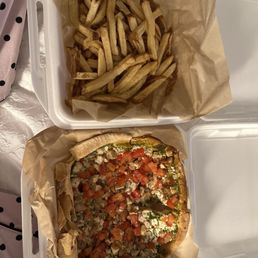 Flat bread and fries