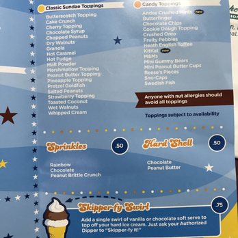 Skipper Dipper - Menu- topping - Ice Cream & Frozen Yogurt Near Me - Long Beach Township, New Jersey