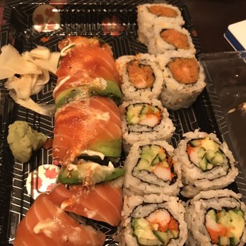 Sakura Sushi Japanese Restaurant - Red dragon (left), spicy salmon (top right), California roll (bottom right) - Japanese Near Me - Pickering, Ontario Sakura Sushi Japanese Restaurant - Red dragon (left), spicy salmon (top right), California roll (bottom right) - Japanese Near Me - Pickering, Ontario