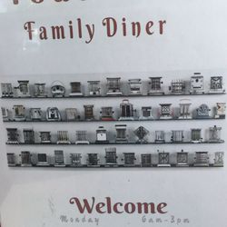 Toasters - Menu front with hours.