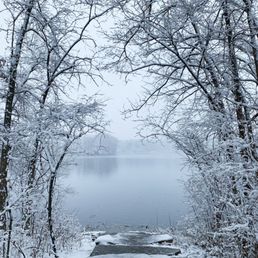 First snow at Addison Oaks!