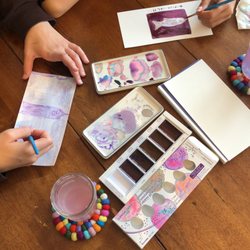 New River Art & Fiber - Enjoying a new product testing weekend...Kuretake Zig Granulating Colors.