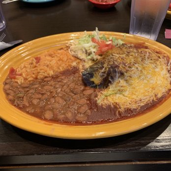 El Patron ABQ - Blue corn enchiladas with chicken and red chile - New Mexican Cuisine Near Me - Albuquerque, New Mexico