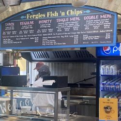 Fergies Fish N Chips & Seafood Market - Menu overhead as of Sept 24