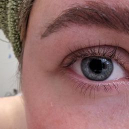 Lashes and brows one week later. Can't get some of them straight. Lashes and brows one week later. Can't get some of them straight.