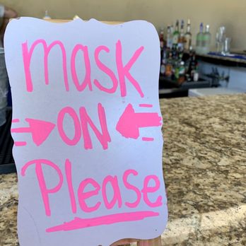 Aqua Poolside Eatery - a sign that reads mask on please - Breakfast & Brunch Near Me - Scottsdale, Arizona Aqua Poolside Eatery - a sign that reads mask on please - Breakfast & Brunch Near Me - Scottsdale, Arizona