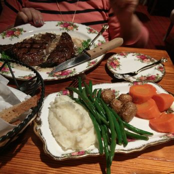 Balmoral Restaurant - $44 steak with family style potatoes and veg that have to be shared. - Scottish Near Me - St Charles, Illinois