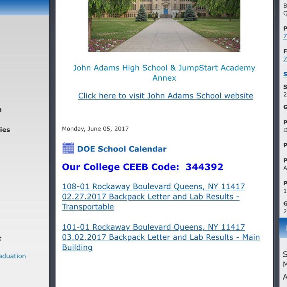 John Adams High School - From the website - Middle Schools & High Schools Near Me - Ozone Park, New York