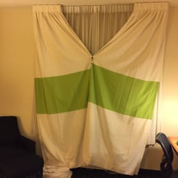 Look at the picture I posted. This is how I had to cover up the curtains at night so I could sleep. Look at the picture I posted. This is how I had to cover up the curtains at night so I could sleep.