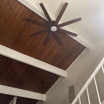 Angel Electric - High ceiling fan and chandelier in the background - Electricians Near Me - San Pablo, California