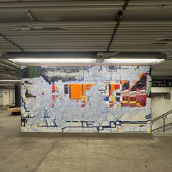 MTA - 68 Street - Hunter College Station - 68th St-Hunter Collage Subway Station (6) - Lisa Corinne Davis "Liminal Location" 2024, Mezzanine Uptown side