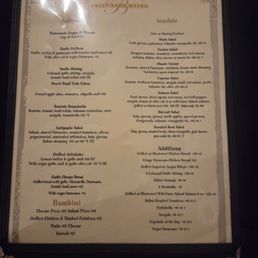 One side of the menu.