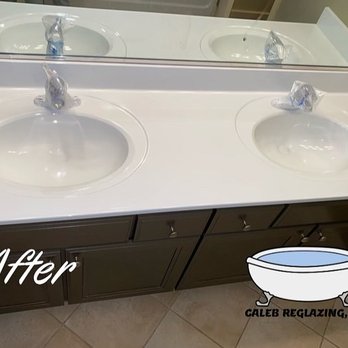 Caleb Reglazing - Double Vanity Reglaze - General Contractors Near Me Caleb Reglazing - Double Vanity Reglaze - General Contractors Near Me