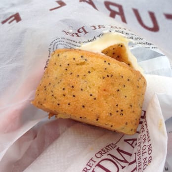 Pret A Manger - Lemon poppyseed. Sad the frosting was squished :( pretty good. - Fast Food Near Me - London, XGL Pret A Manger - Lemon poppyseed. Sad the frosting was squished :( pretty good. - Fast Food Near Me - London, XGL