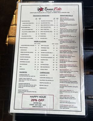 Menu photo 1 Sweet Fish Sushi Bar Playa Vista, CA