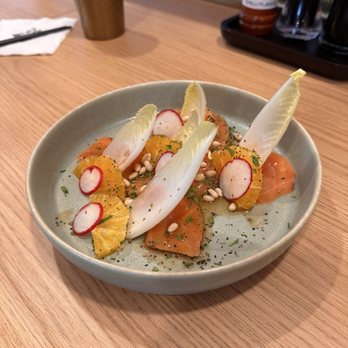 Tendon Kohaku - Salmon carpaccio - Japanese Near Me - Bellevue, Washington