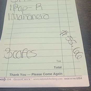 Luna Maya Grill - 1st, handwritten "receipt". - Salvadoran Near Me - Pico Rivera, California Luna Maya Grill - 1st, handwritten "receipt". - Salvadoran Near Me - Pico Rivera, California