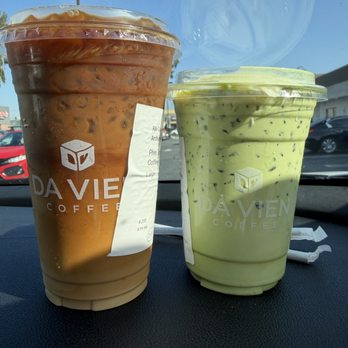 Da Vien Coffee - Phin Drip Black Coffee and Banana Matcha Latte - Coffee & Tea Near Me - Rosemead, California