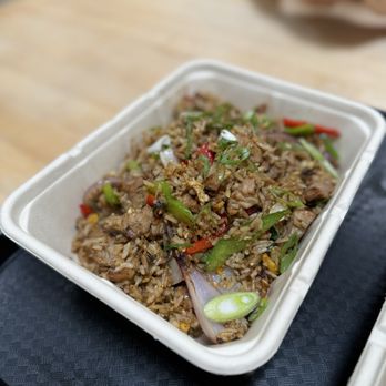 Kra-Pow Thai Eatery - thai basil fried ricebasil with bbq pork (2 spice level) - Thai Near Me - Stanton, California Kra-Pow Thai Eatery - thai basil fried ricebasil with bbq pork (2 spice level) - Thai Near Me - Stanton, California