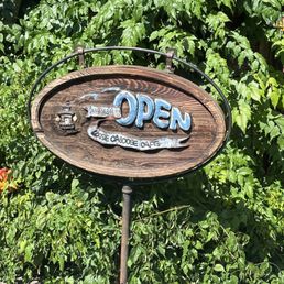 a sign for a cafe
