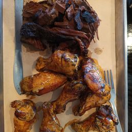 Brisket and wings.