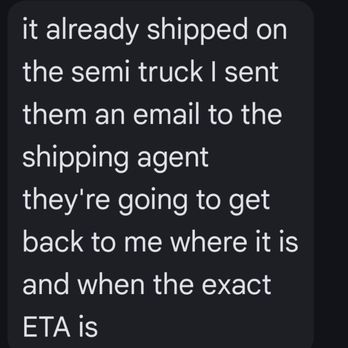 Sac Welding supply - Messages showing owner of company makes excuses on failing to deliver product months after he promised delivery. - Metal Fabricators Near Me Sac Welding supply - Messages showing owner of company makes excuses on failing to deliver product months after he promised delivery. - Metal Fabricators Near Me
