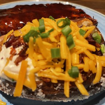 Brimstone Woodfire Grill - Closeup of my baked potato - New American Near Me - Pembroke Pines, Florida