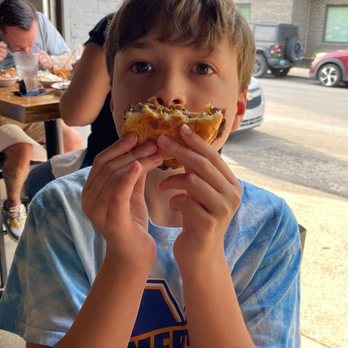 Libby’s Southern Comfort - My son enjoying the fabulous kids cheeseburger! - Southern Near Me - Covington, Kentucky