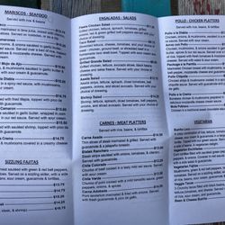 Delicioso Mexican Restaurant - Menu