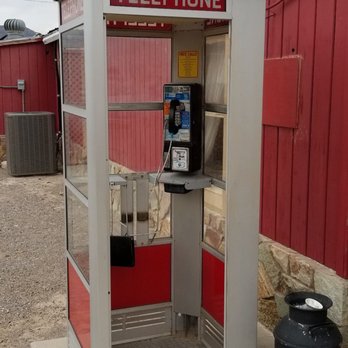 Crowbar Cafe - Phone booth becomes handy when you have no cell service. - American Near Me - Shoshone, California