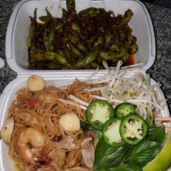 Phat Noodles - #1 Phnom Penh (dry/extra spicy) n spicy edamame to-go - Noodles Near Me - Compton, California Phat Noodles - #1 Phnom Penh (dry/extra spicy) n spicy edamame to-go - Noodles Near Me - Compton, California