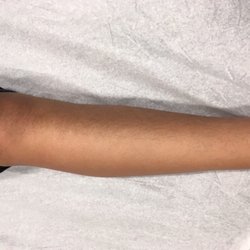 Reveal - Leg wax in process