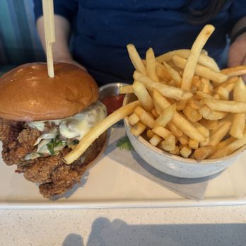 Great Maple - Hot chicken sandwich with fries - Breakfast & Brunch Near Me - Anaheim, California