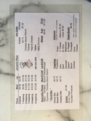 Menu photo 2 Jovani's Pizza & Subs Blackwell, OK