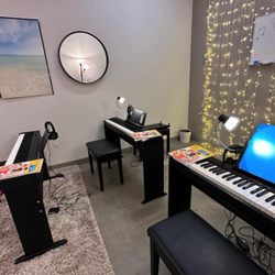 The Piano Studio - Our fun and engaging studio has 4 Roland keyboards, and every student sits at their own piano!