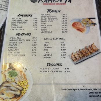 Ramen Ya - Menu - Ramen Near Me - Glen Burnie, Maryland Ramen Ya - Menu - Ramen Near Me - Glen Burnie, Maryland