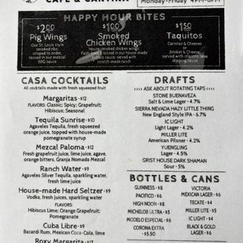 Gordo's Cafe & Cantina - Menu for happy hour in May 2026 - Cafes Near Me - Pittsburgh, Pennsylvania