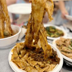 Xi'an Famous Foods - Oh hell yes!!! FINALLY!!! Spicy Cumin Lamb Hand-Ripped Noodles. It's everything I dreamed it would be. #worthit