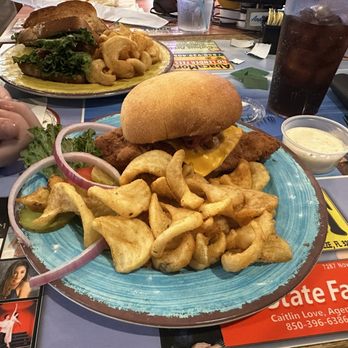 Andy D's - The Tony - A grouper club with bacon, cheese, mayo, lettuce, tomato, and pickle on a bun with one side. - Seafood Near Me - Navarre, Florida
