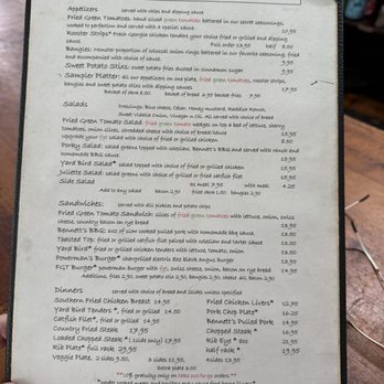 The Whistle Stop Cafe - Menu - American Near Me - Juliette, Georgia