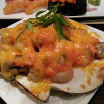 Chikurin - Seafood Dynamite - cooked scallop, mushroom, flying fish roe with mayonnaise - Japanese Near Me - New York, New York Chikurin - Seafood Dynamite - cooked scallop, mushroom, flying fish roe with mayonnaise - Japanese Near Me - New York, New York