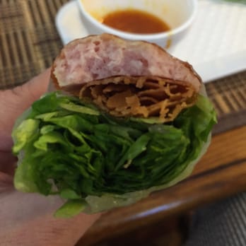 NEM - Inside the nem nuong, pork, lettuce and crunch - Vietnamese Near Me - Garden Grove, California