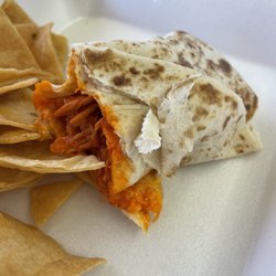 Ruby's Tortilleria - Inside of chile Colorado burrito (it's chicken)