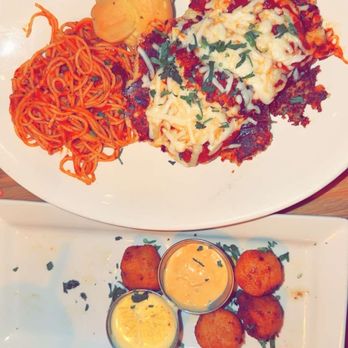 BJ's Restaurant & Brewhouse - Fried Couscous Mac & Cheese Balls - Pizza Near Me - Newark, California BJ's Restaurant & Brewhouse - Fried Couscous Mac & Cheese Balls - Pizza Near Me - Newark, California
